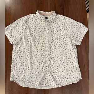 4 for $20 Structure Short Sleeve Button Down - Flamingo Print - XXL